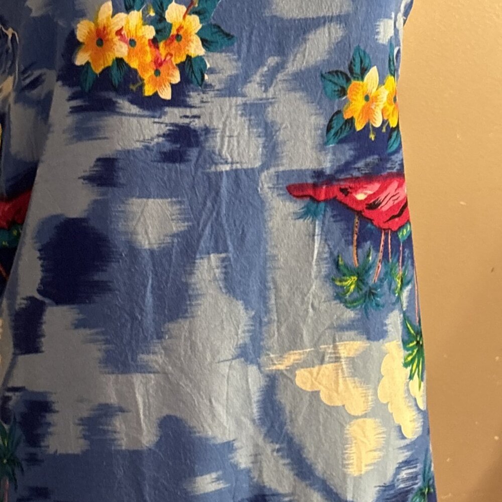 Ladies Hawaiian Mini Fancy Dress Beach Orchid Palm Tree Summer Aloha Hula Sz M - Picture 3 of 8